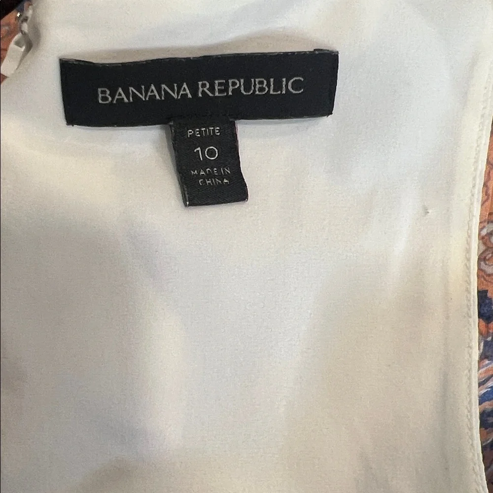 Banana Republic Blue & White Floral Racerback Dress Size 10P